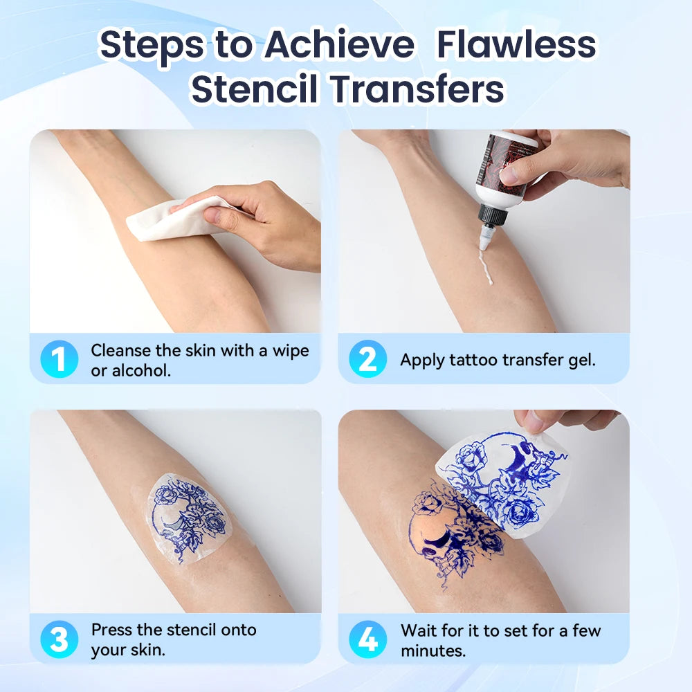 80mmx133mm Tattoo Stencil Paper Transfer Tattoo Paper Artist DIY Easy to Use for TP31 Tattoo Thermal Printer, 100 Labels