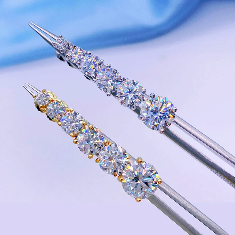 Real 0.1-3CT Test Passed Moissanite Diamond Stud Earrings for Women S925 Silver Platinum Plated Bride Wedding GRA Fine Jewelry