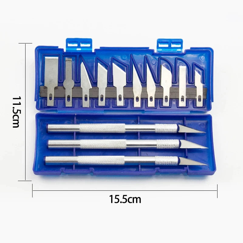 13Pcs Metal Carving Knife Pen Style Art Seal Cutting Manual Combination Paper Cuttings Non-Slip Gadget DIY Precision Repair Tool