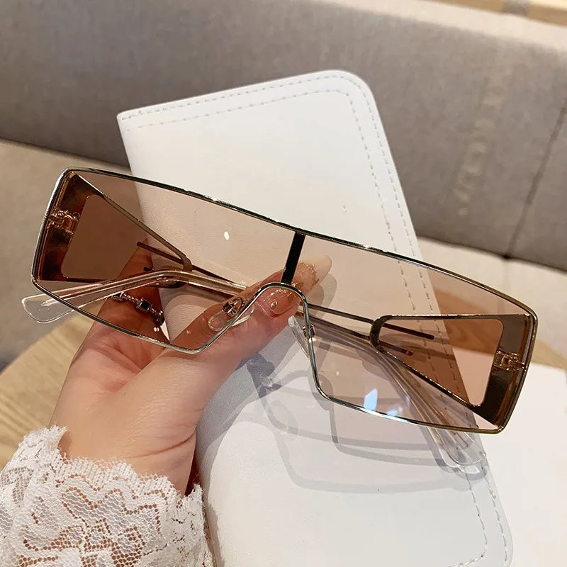 New European and American metal one-piece sunglasses for spicy girls, outdoor sports cycling windproof goggles, sunglasses for w