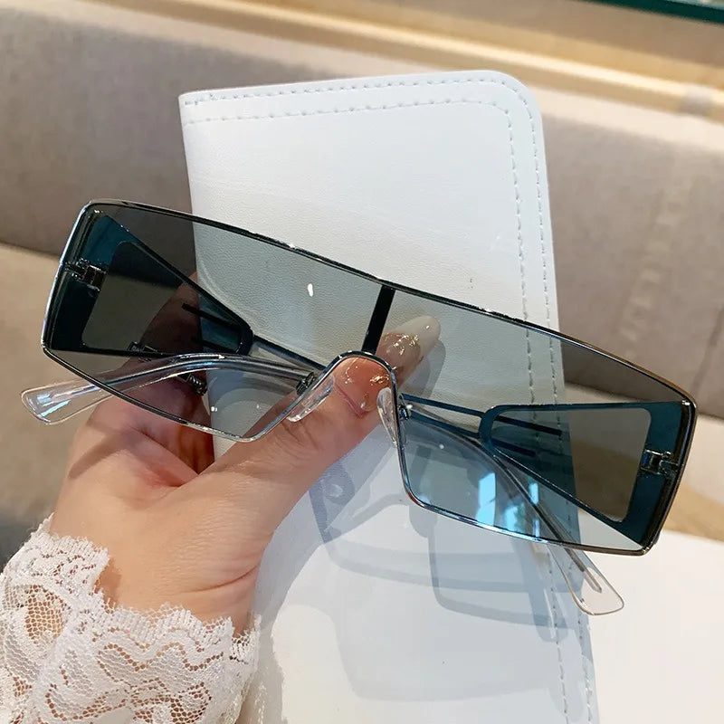 New European and American metal one-piece sunglasses for spicy girls, outdoor sports cycling windproof goggles, sunglasses for w