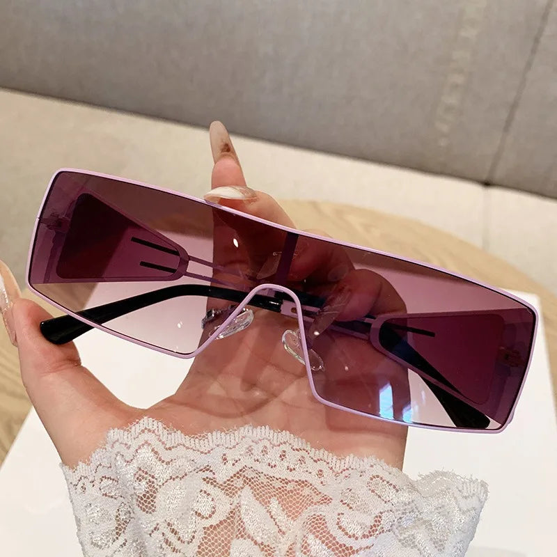 New European and American metal one-piece sunglasses for spicy girls, outdoor sports cycling windproof goggles, sunglasses for w