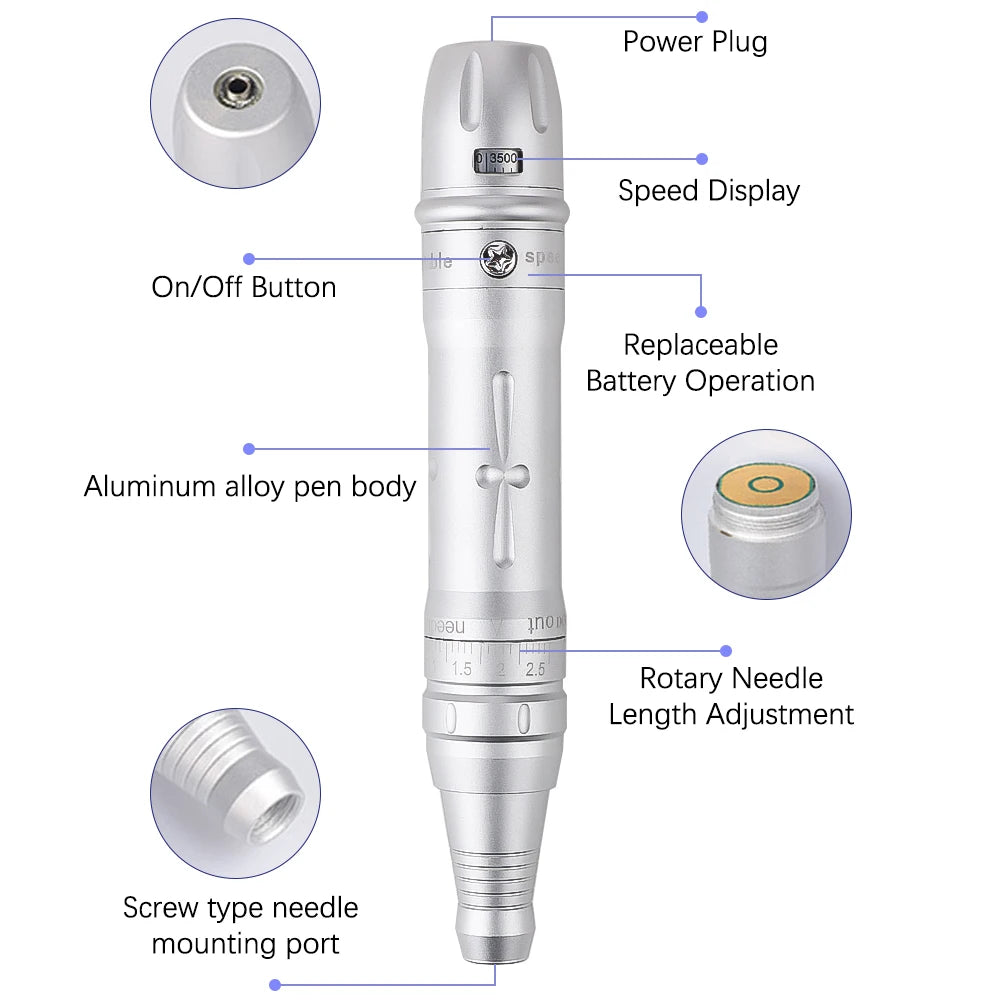 Wireless PMU Machine Permanent Makeup for Eyebrows Miroblading Eyeliner Lip Microshading Professional Rotary Tattoo Pen Gun Kit