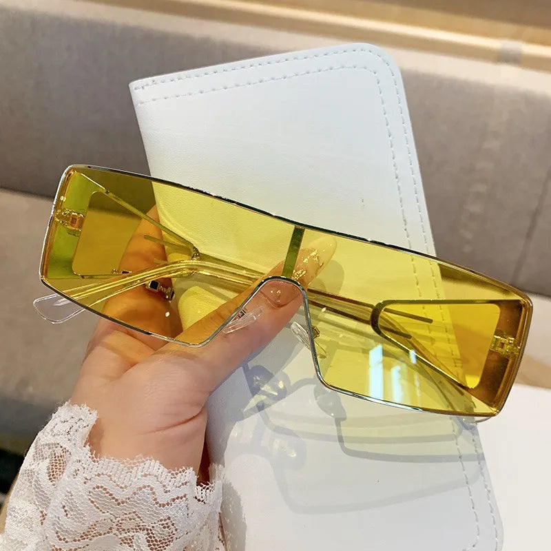 New European and American metal one-piece sunglasses for spicy girls, outdoor sports cycling windproof goggles, sunglasses for w