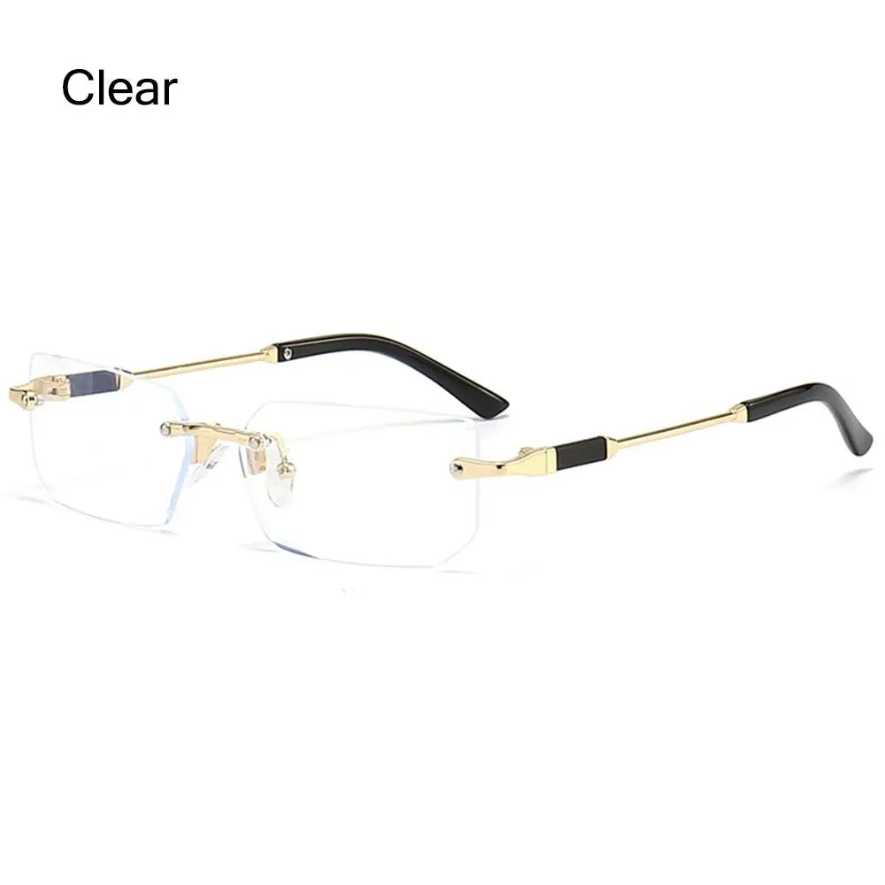 Rimless Sunglasses for Women & Men, Trendy Frameless Rectangle Sun Glasses Retro Shades Fashion Summer Travel UV400 Eyewear