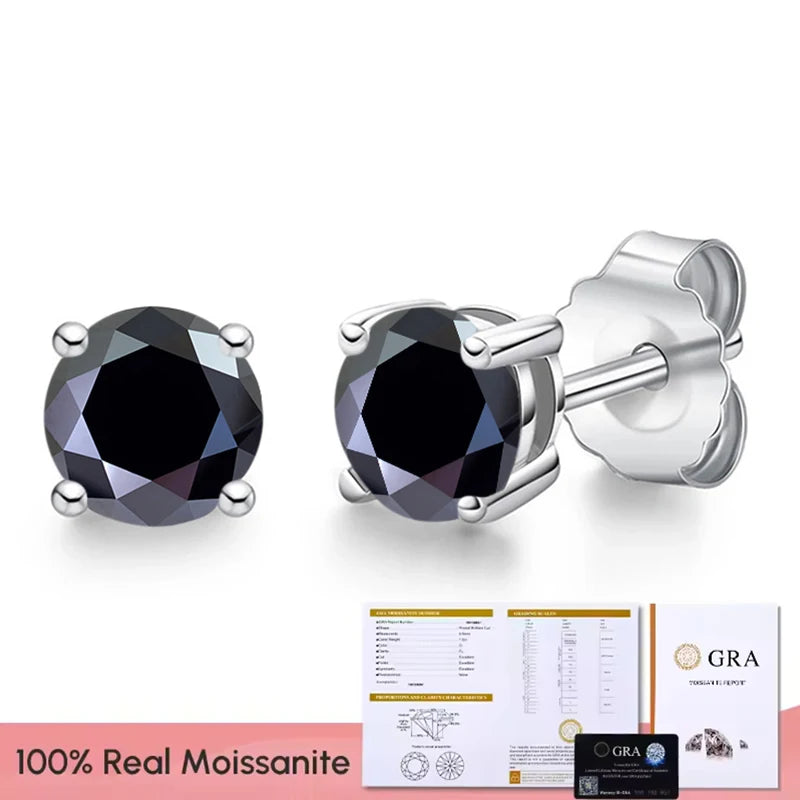 Real 0.1-3CT Test Passed Moissanite Diamond Stud Earrings for Women S925 Silver Platinum Plated Bride Wedding GRA Fine Jewelry