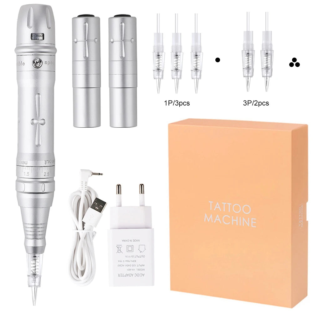 Wireless PMU Machine Permanent Makeup for Eyebrows Miroblading Eyeliner Lip Microshading Professional Rotary Tattoo Pen Gun Kit