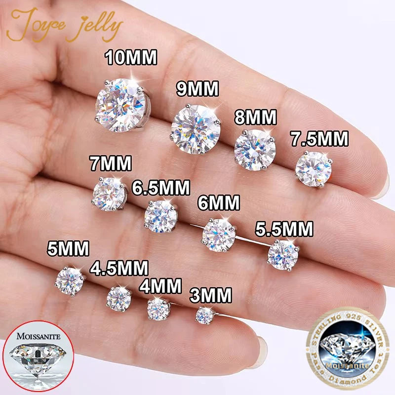 Real 0.1-3CT Test Passed Moissanite Diamond Stud Earrings for Women S925 Silver Platinum Plated Bride Wedding GRA Fine Jewelry