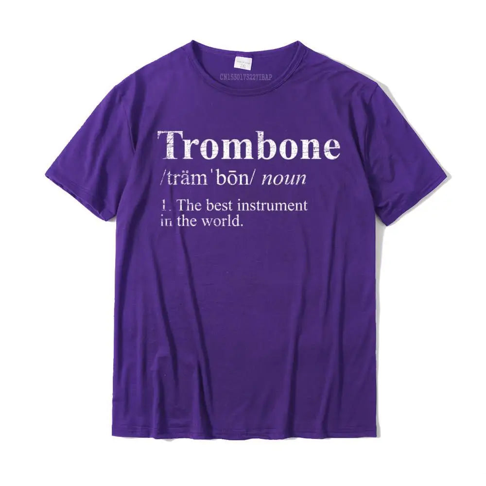 Trombone Hoodie The Best Instrument In The World T Shirts Hip hop New Coming Men Tops T Shirt Hip hop Cotton