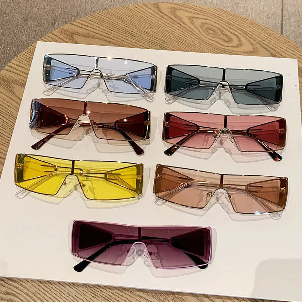 New European and American metal one-piece sunglasses for spicy girls, outdoor sports cycling windproof goggles, sunglasses for w