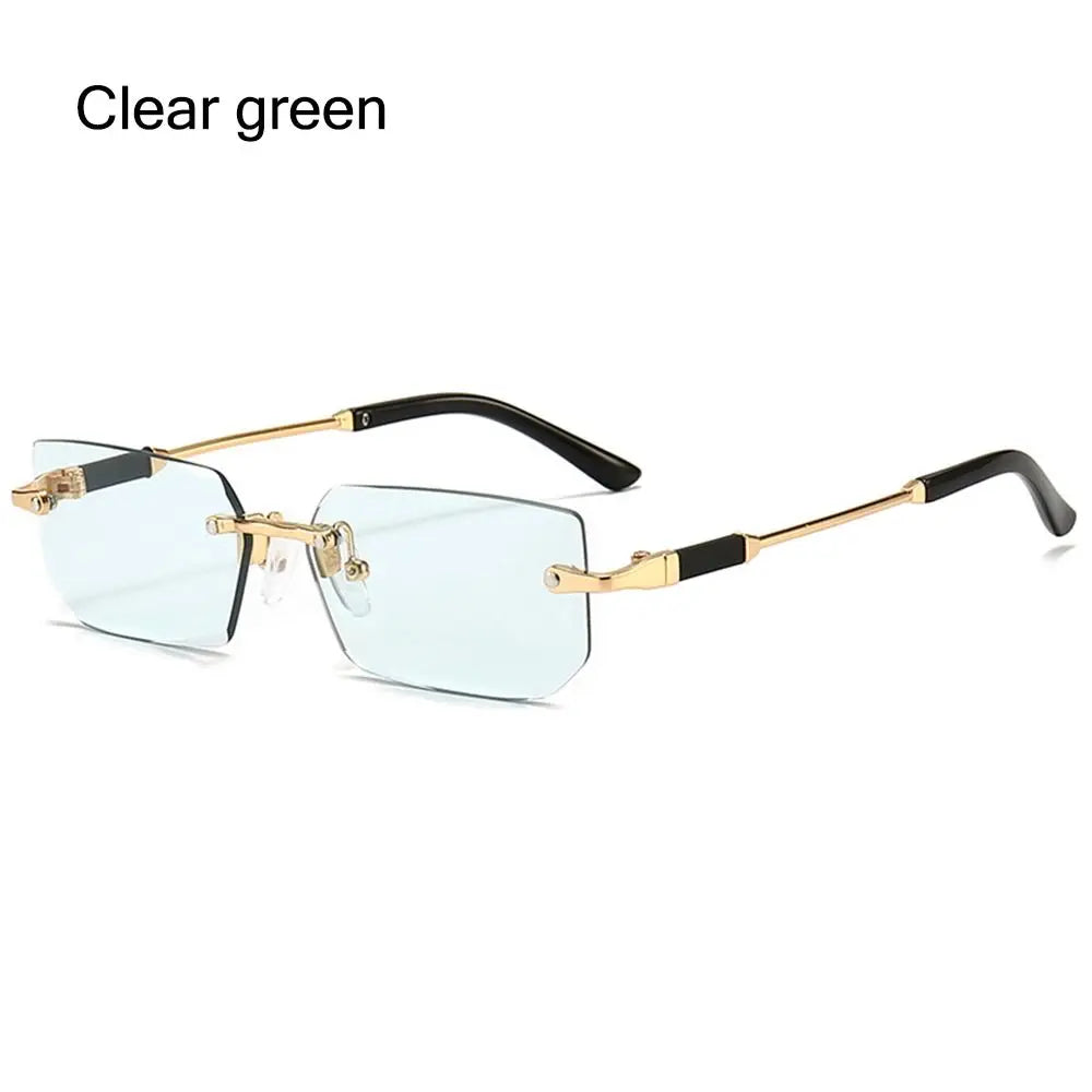 Rimless Sunglasses for Women & Men, Trendy Frameless Rectangle Sun Glasses Retro Shades Fashion Summer Travel UV400 Eyewear