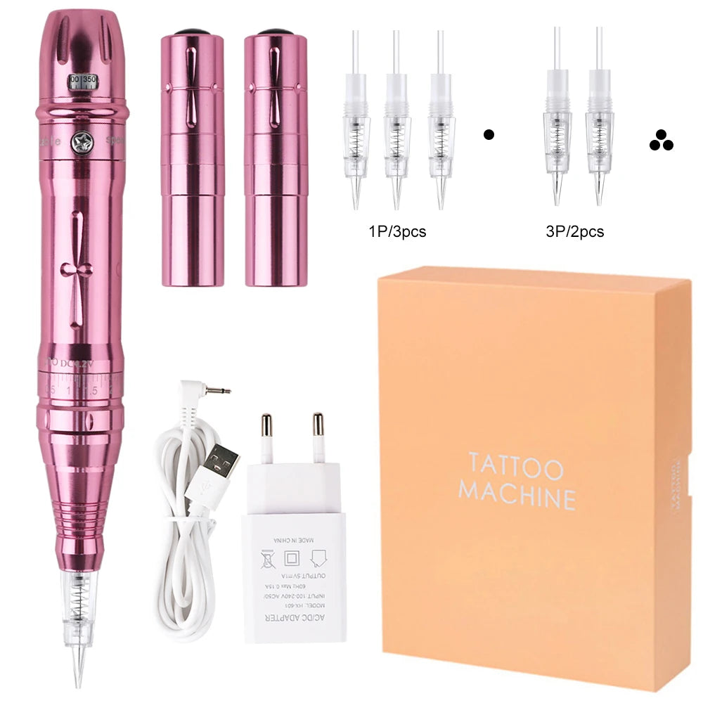 Wireless PMU Machine Permanent Makeup for Eyebrows Miroblading Eyeliner Lip Microshading Professional Rotary Tattoo Pen Gun Kit