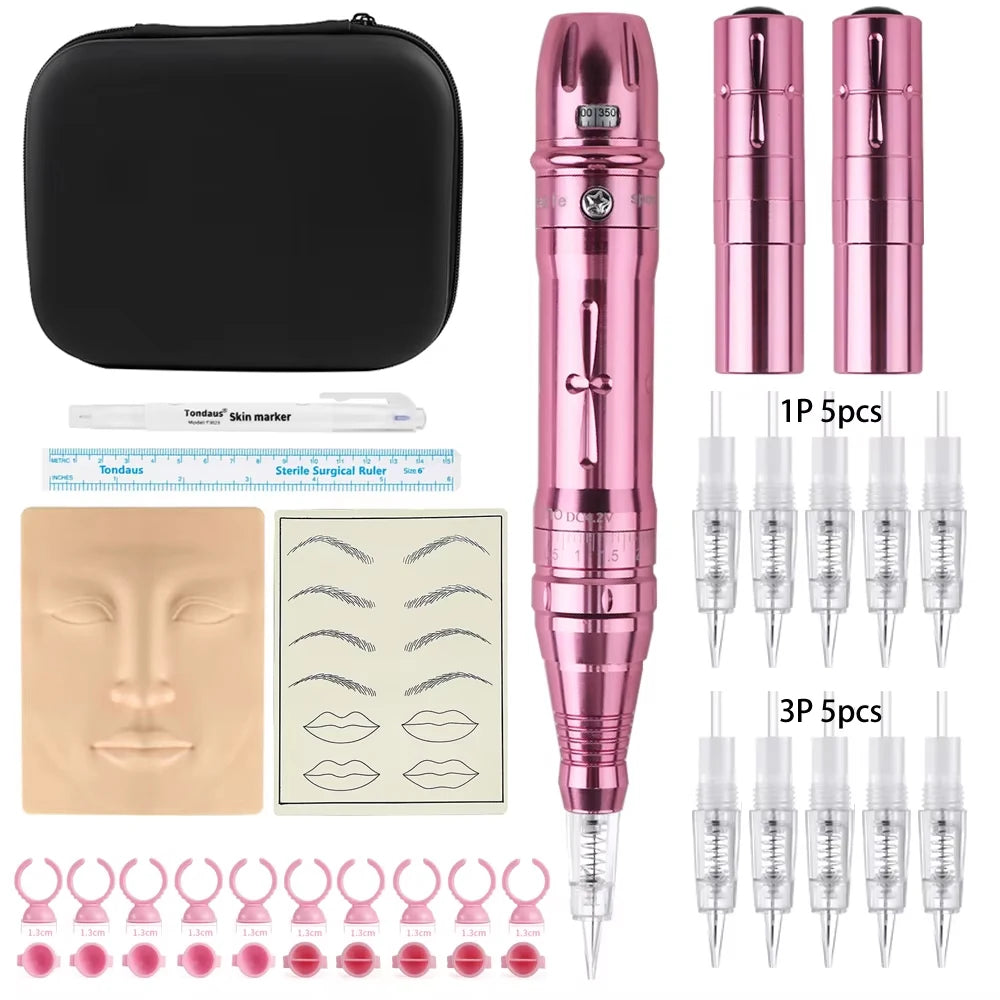 Wireless PMU Machine Permanent Makeup for Eyebrows Miroblading Eyeliner Lip Microshading Professional Rotary Tattoo Pen Gun Kit
