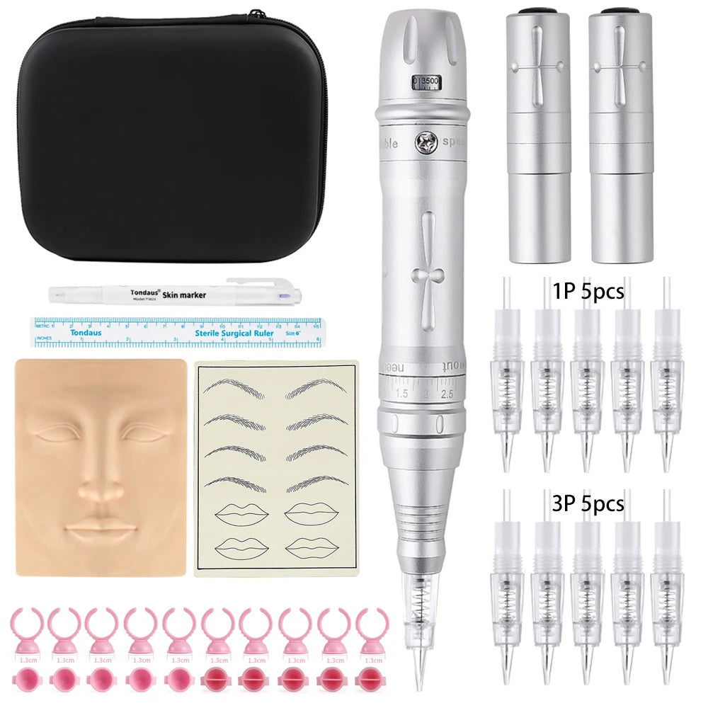 Wireless PMU Machine Permanent Makeup for Eyebrows Miroblading Eyeliner Lip Microshading Professional Rotary Tattoo Pen Gun Kit